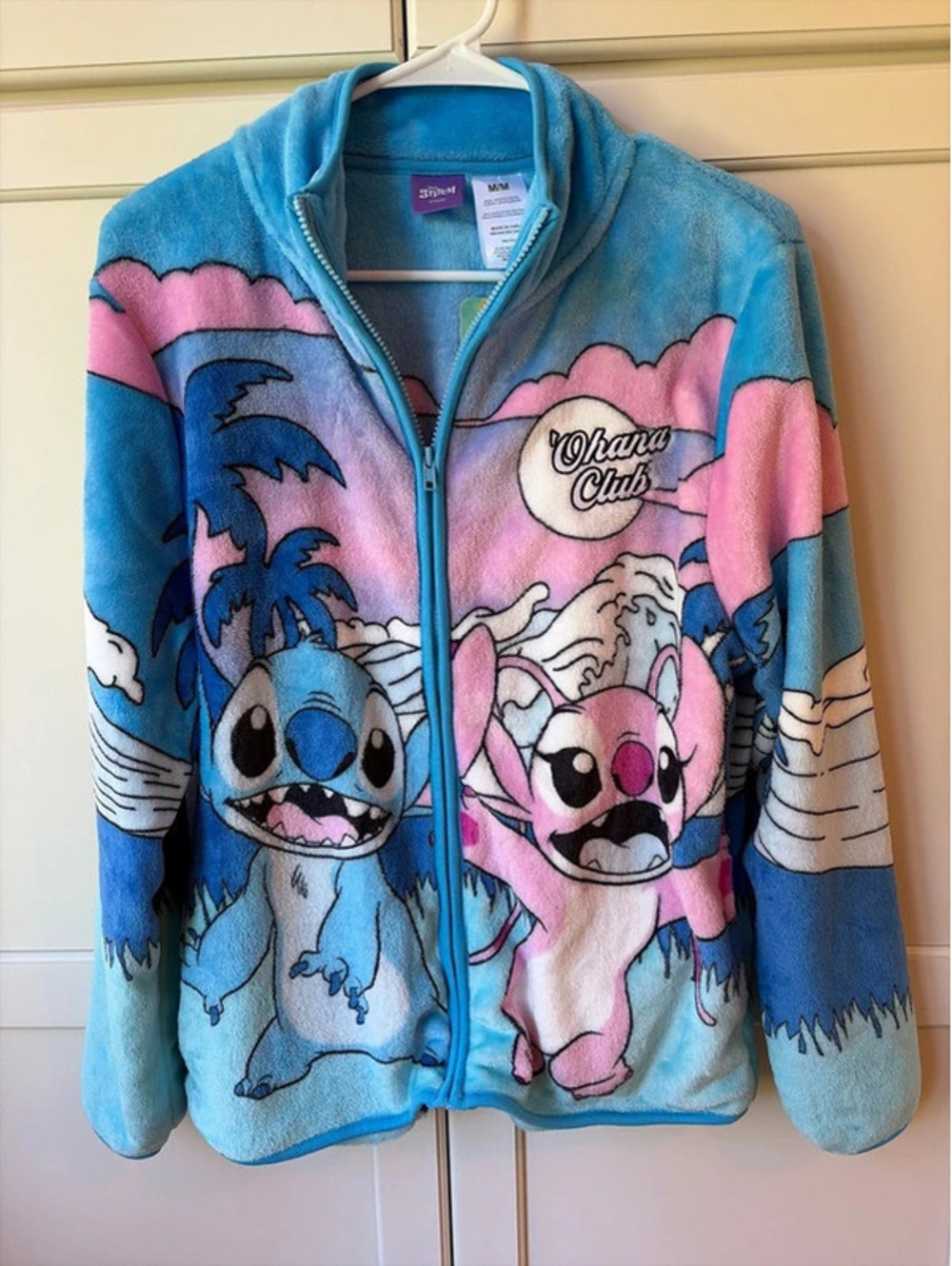 NWT Disney Stitch & Angel Ohana Club Scenic Fleece Jacket Women’s M